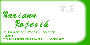 mariann rojcsik business card